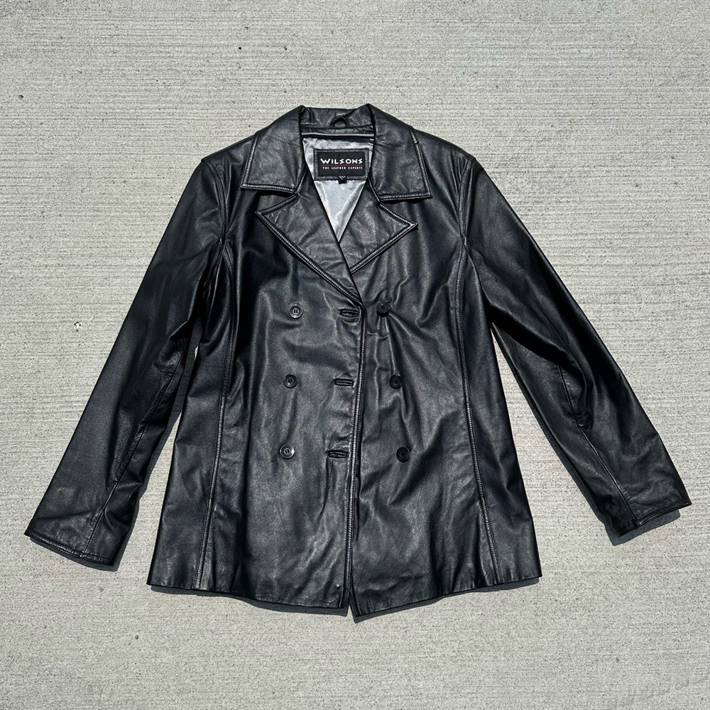 Wilsons Black Leather Jacket Men’s Large